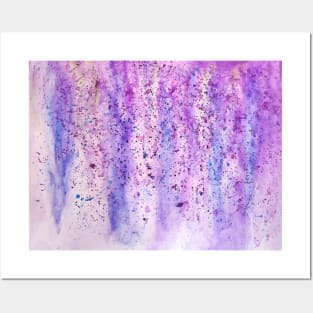 abstract purple wisteria Posters and Art